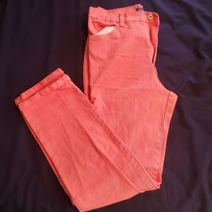Salmon skinny jeans